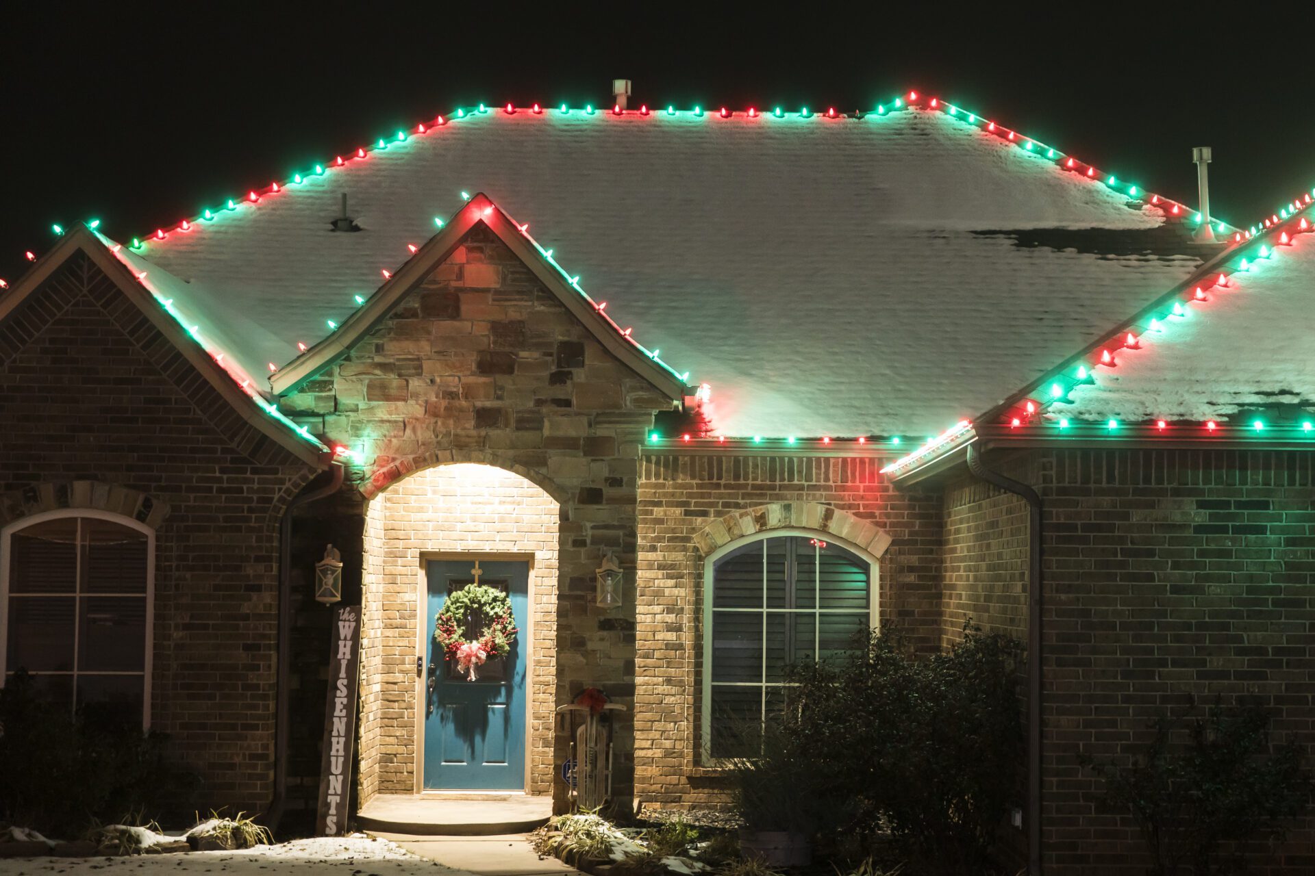 a house with christmas lights on it